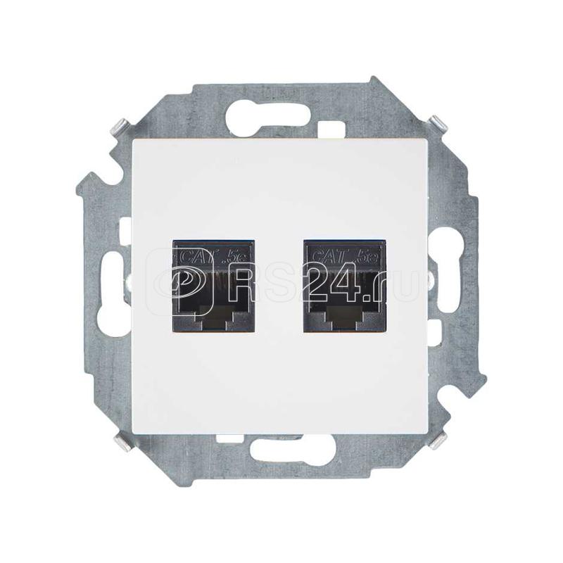 Розетка компьютерная 2-м Simon 15 RJ45 кат.5E AMP механизм бел. Simon 1591552-030