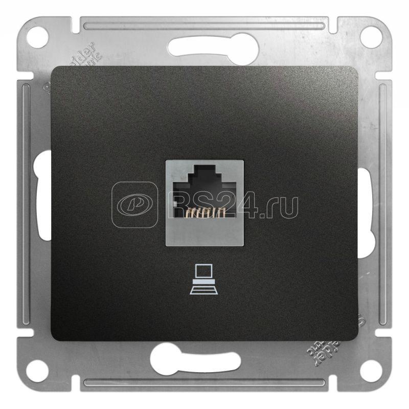 Розетка компьютерная 1-м Glossa RJ45 кат.5E механизм антрацит SE GSL000781K