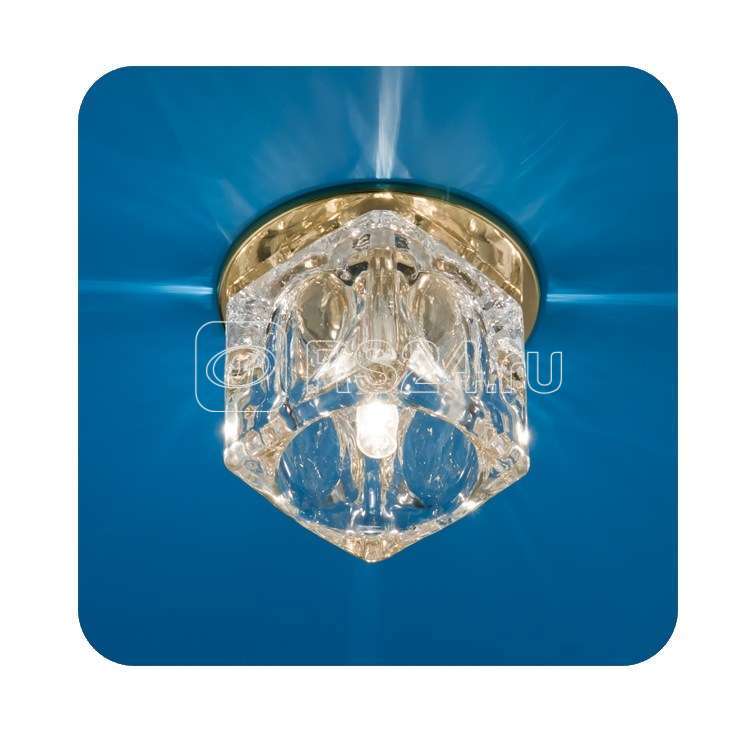 Светильник Ice 12 7 04 с огран. стеклом куб большой зол. G4 ИТАЛМАК IT8169