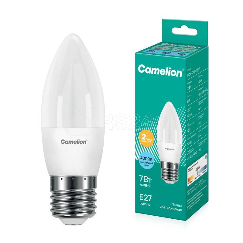 Лампа светодиодная LED7-C35/845/E27 7Вт свеча 4500К бел. E27 560лм 220В Camelion 12078