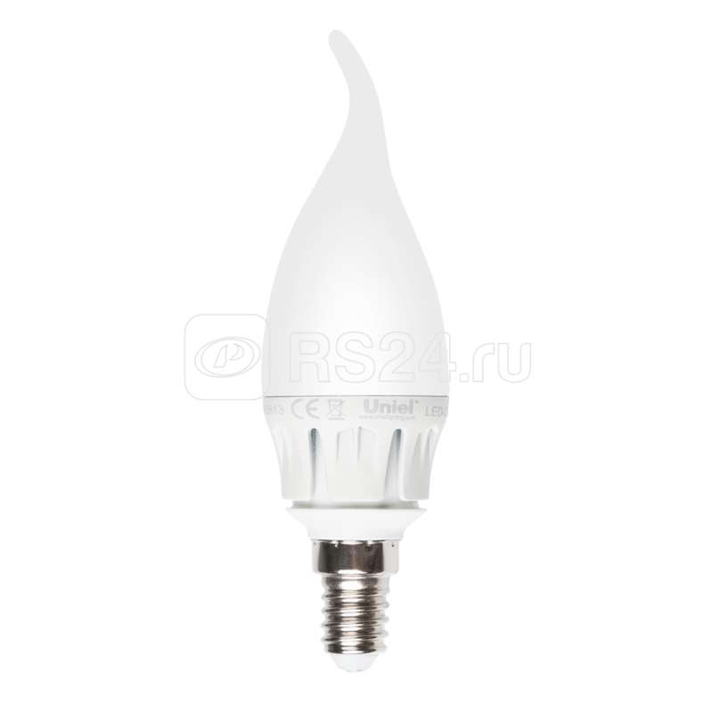 Лампа светодиодная LED-CW37-6Вт/WW/E14/FR ALM01WH пластик Uniel 08137