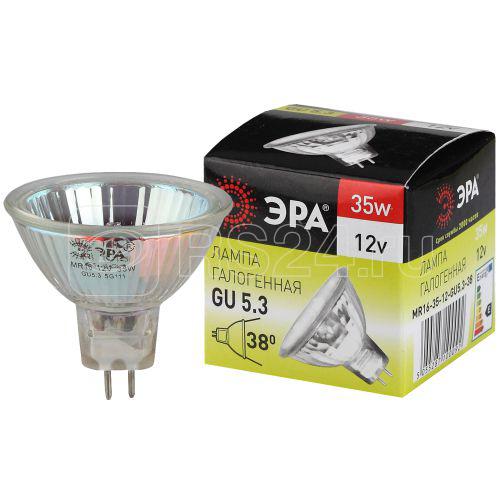 Лампа галогенная GU5.3-MR16-35W-12V-Cl ЭРА C0027355