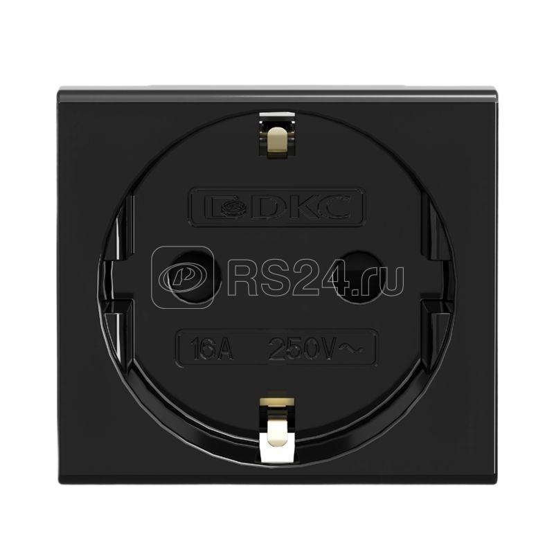 Розетка 1-м 2мод. Viva 16А IP20 2P+E с заземл. защ. шторки черн. DKC 45205