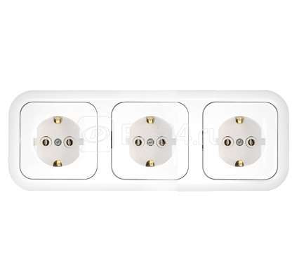 Розетка 3-м СП 16А IP20 с заземл. бел. Bylectrica РС16-353