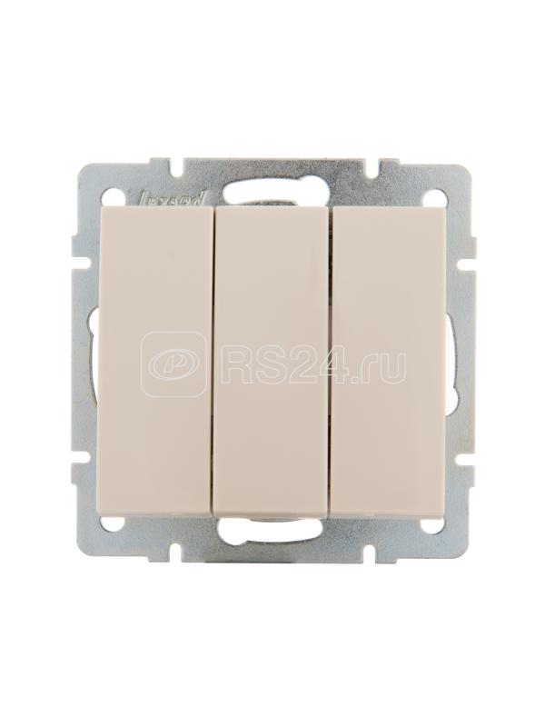 Выключатель 3-кл. СП Rain IP20 механизм крем. LEZARD 703-0388-109