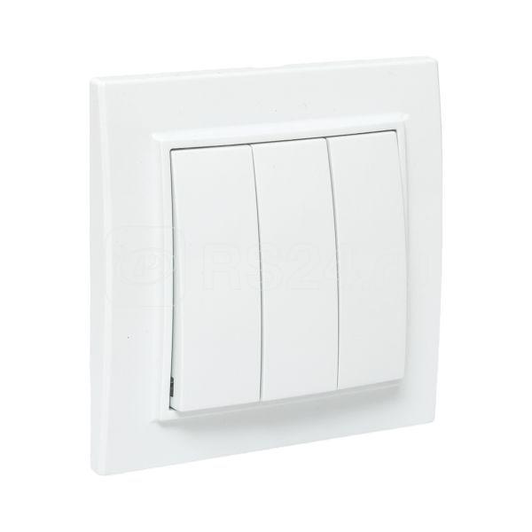 Выключатель 3-кл. СП Минск 10А IP20 бел. Basic EKF ERV10-024-10