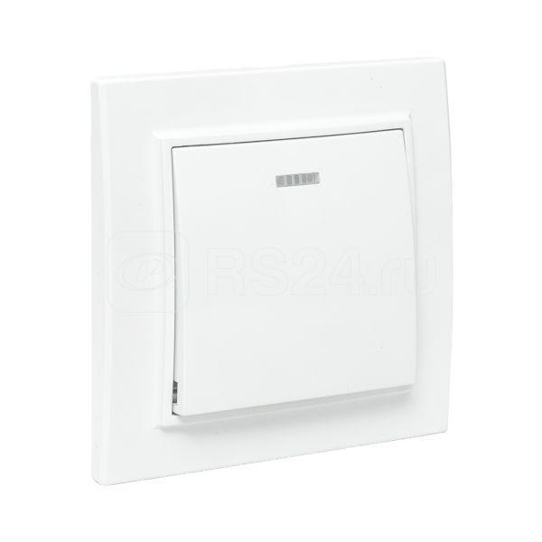 Выключатель 1-кл. СП Минск 10А IP20 с индикатором бел. Basic EKF ERV10-121-10