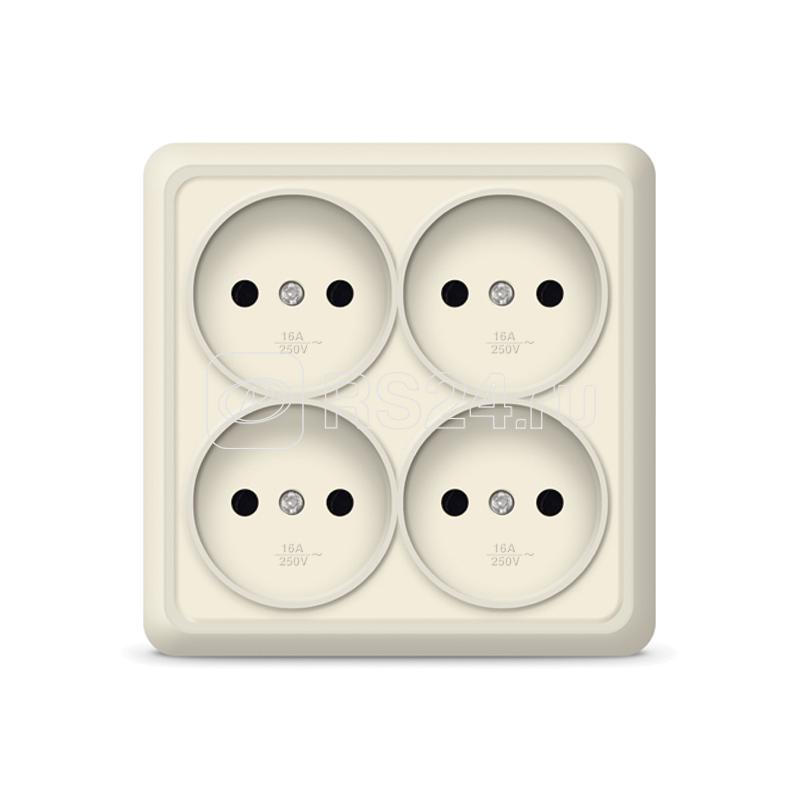 Розетка 4-м ОП Олимп 16А IP20 квадрат. без заземл. сл. кость UNIVersal 1170
