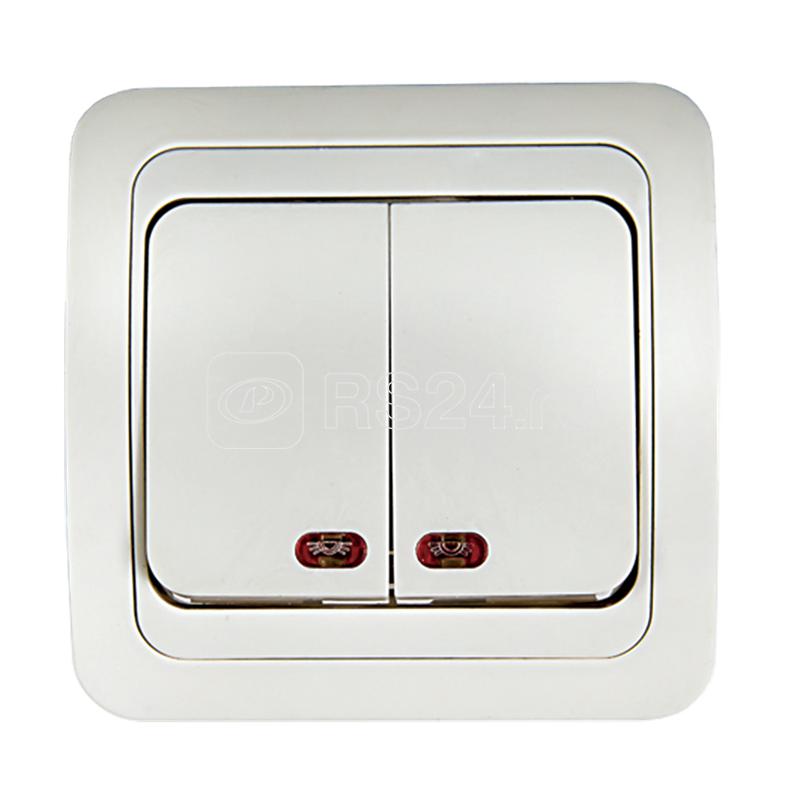 Выключатель 2-кл. СП Classico 2123 10А IP20 с подсветкой бел. ASD / IN HOME 4680005959877