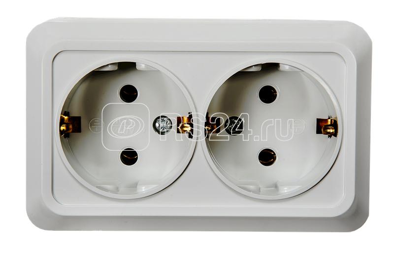 Розетка 2-м BOLLETO с заземл. накл. 7128 бел. ASD / IN HOME 4680005959839