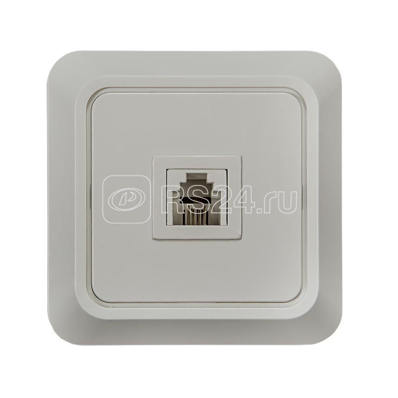 Розетка телефонная 1-м СП Bolleto 7034 16А IP20 бел. ASD / IN HOME 4690612000398