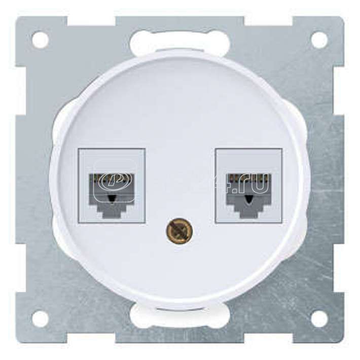 Розетка компьютерная + телефонная 2-м СП Florence RJ45 + RJ11 кат.5E механизм бел. (1E20801300) OneKeyElectro 2172771
