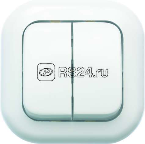 Выключатель 2-кл. 1п 2мод. СП Валентина 6А IP20 С56-034 бел. Кунцево 7647