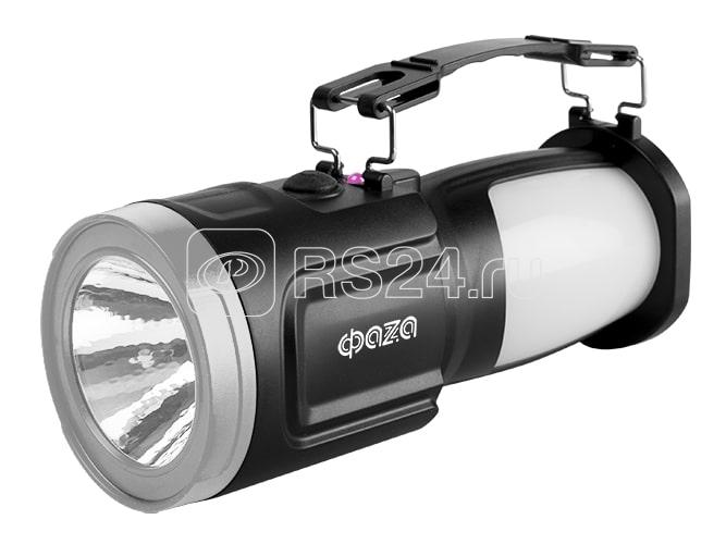 Фонарь аккумуляторный универсальный AccuF8-L1W/L24-bk 1Вт 83лм + боков. панель 24х0.1Вт 132лм аккум. 0.9А.ч ЗУ: сеть/солнечн. панель IP20 черн. ФАZА 5006669