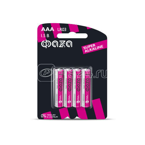 Элемент питания алкалиновый AAA/LR03 1.5В Super Alkaline BL-4 (уп.4шт) ФАZА 5000254