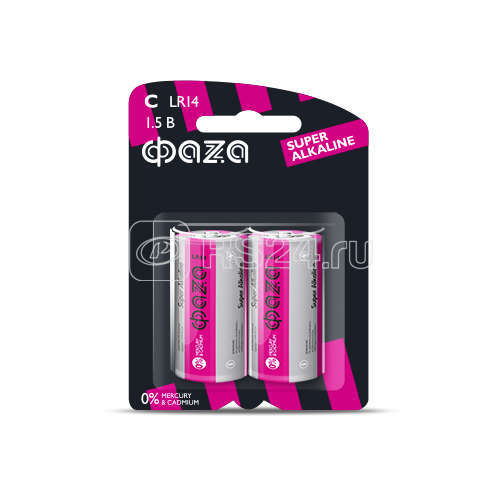 Элемент питания алкалиновый C/LR14 1.5В Super Alkaline BL-2 (уп.2шт) ФАZА 2858504