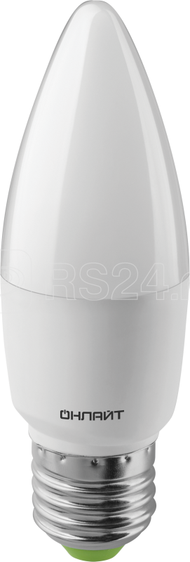 Лампа светодиодная 61 961 OLL-C37-10-230-6.5K-E27-FR 10Вт свеча 6500К холод. бел. E27 1000лм 176-264В ОНЛАЙТ 61961