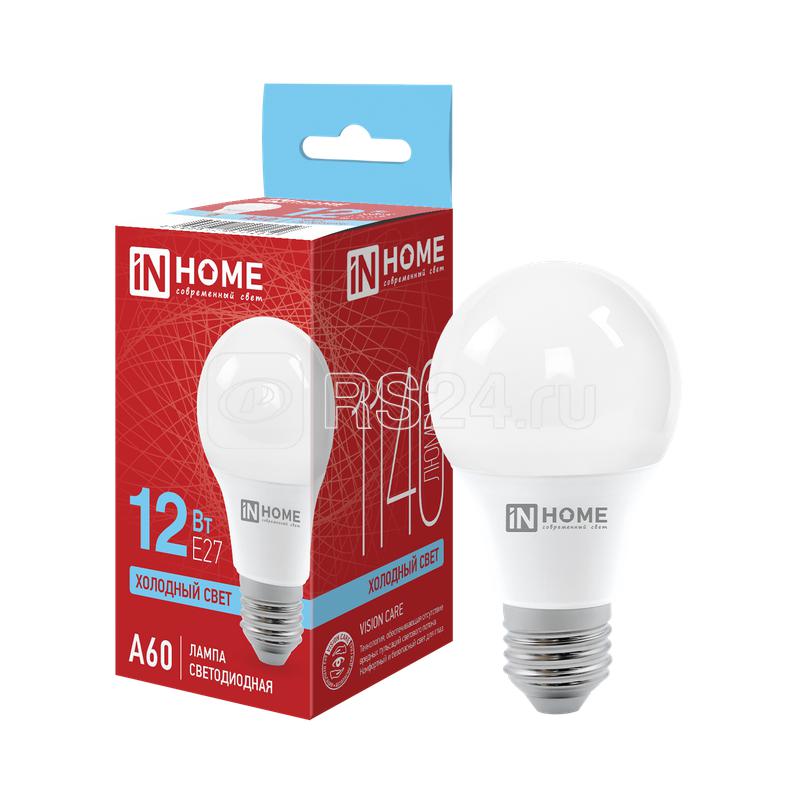 Лампа светодиодная LED-A60-VC 12Вт грушевидная 6500К холод. бел. E27 1140лм 230В IN HOME 4690612020259