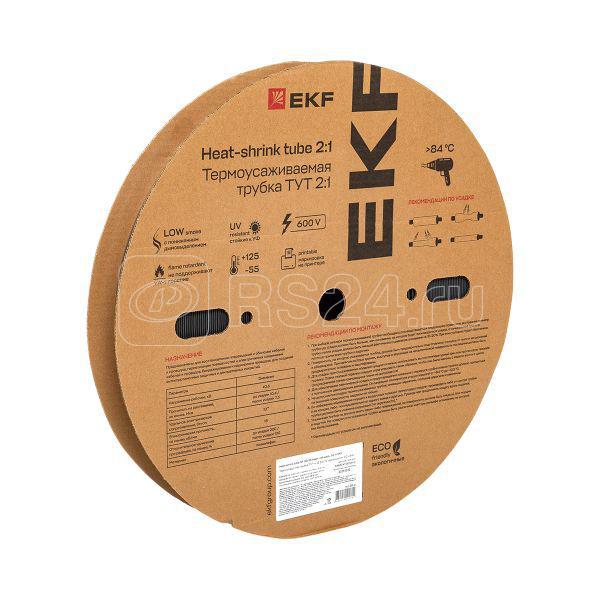 Трубка термоусадочная ТУТ нг 30/15 черн. (уп.50м) EKF tut-30-b