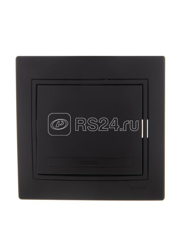 Выключатель 1-кл. 1п СП Mira 10А IP20 со вставкой черн. бархат LEZARD 701-4242-100