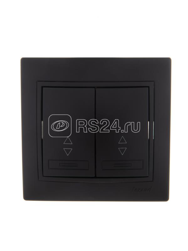 Переключатель проходной 2-кл. 2п СП Mira 10А IP20 со вставкой черн. бархат LEZARD 701-4242-106