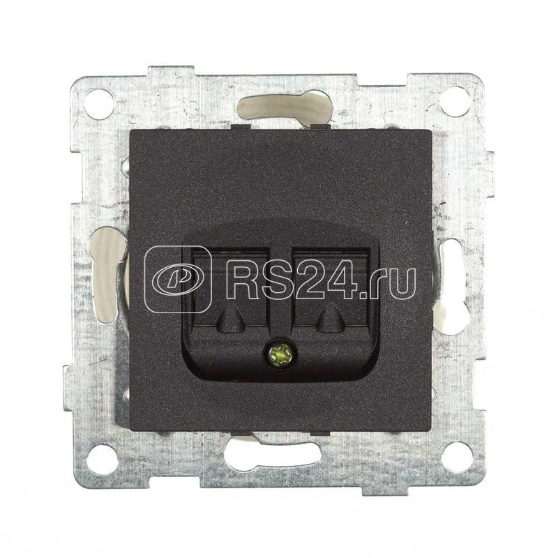 Розетка компьютерная 1-м СП Bravo RJ45 механизм графит GUSI С10К1-010