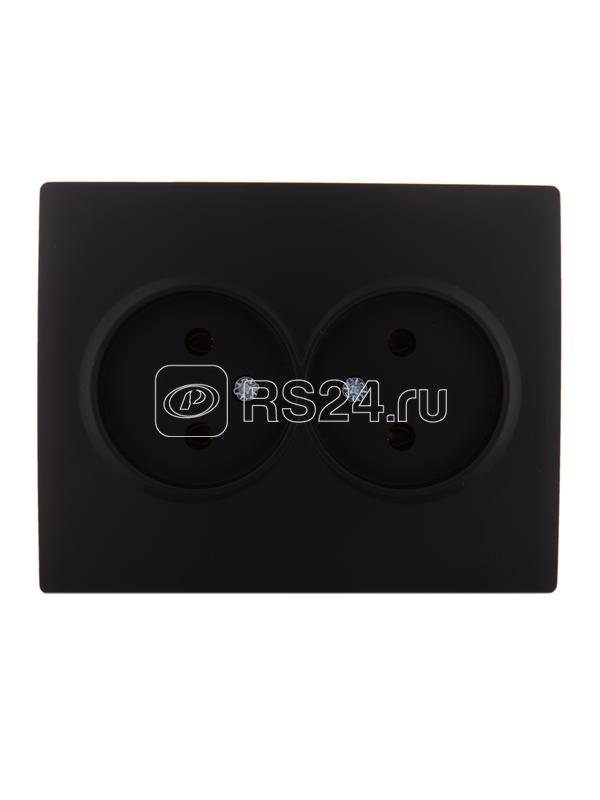 Розетка 2-м СП Karina 16А IP20 без заземл. термопласт черн. бархат LEZARD 707-4200-128B