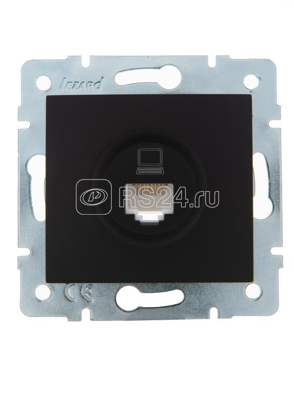 Розетка компьютерная 1-м СП Karina RJ45 механизм черн. бархат LEZARD 707-4288-139