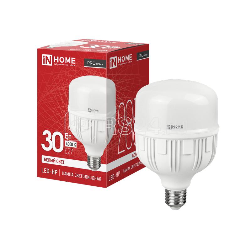 Лампа светодиодная высокомощная LED-HP-PRO 30Вт цилиндр 4000К нейтр. бел. E27 2850лм 230В IN HOME 4690612031071