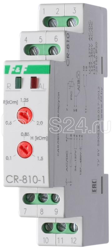 Реле температурное CR-810-1 (Для защ. электродвиг. от перегрева; монтаж на DIN-рейке; сопротив. петли датч. при превыш. темп. 600…3500Ом; регул. гистерезис; PTC (в компл. не поставляется) 24-127В/127-420В AC/DC 1NO/NC 16А) F&F EA05.002.002