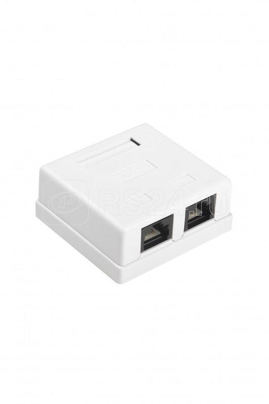 Розетка компьютерная 2-м ОП SB1-2-8P8C-C5e-WH RJ45 (8P8C) кат.5E Dual IDC Hyperline 430234