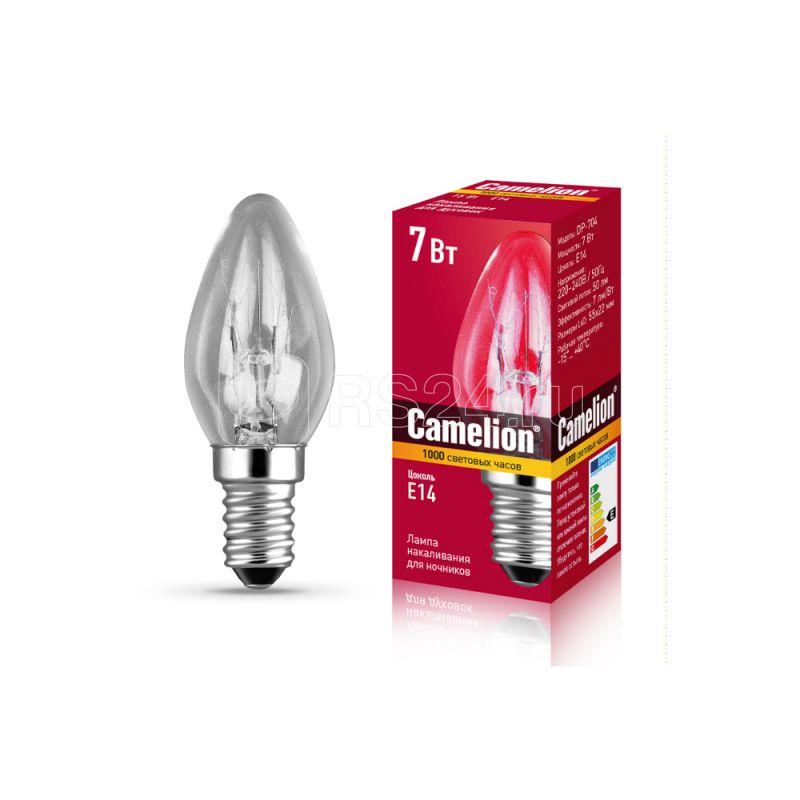 Лампа накаливания электрич. 7/P/CL/E14 7Вт Е14 230В для ночников прозр. Camelion 13912