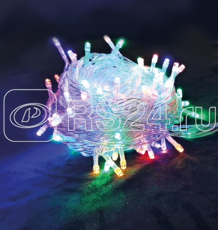 Гирлянда светодиодная 100LED бел. прозр. провод 6.5м расстояние между лампами 6см 8 режимов мигания Космос KOC_GIR100LED_RGB_7m