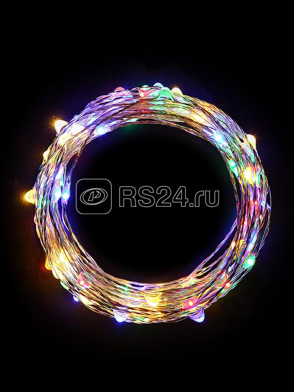 Гирлянда светодиодная "Разноцветные нити" 1.5м 30LED мультиколор в виде капель элементы питания 3хAA (не в компл.) КОСМОС KOCNL-EL114_multy