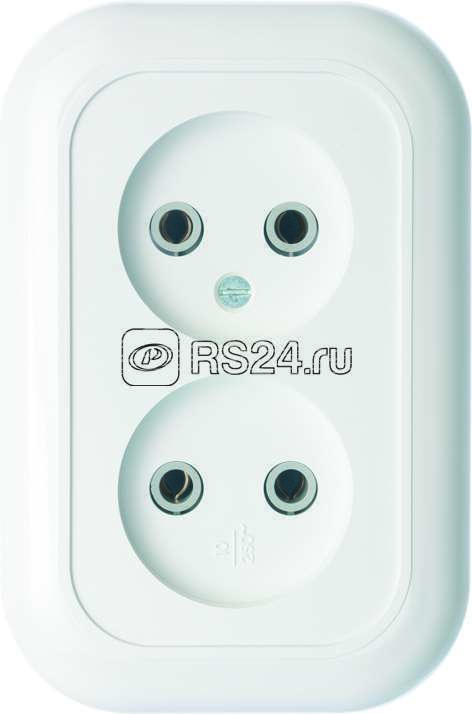 Розетка 2-м СП Валентина РС10-393 10А IP20 бел. Кунцево 5449