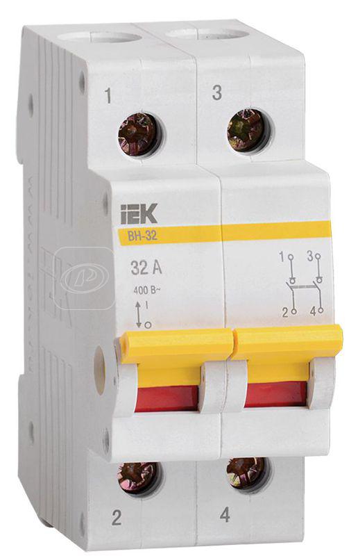 Выключатель нагрузки (мини-рубильник) 2п 32А ВН-32 KARAT IEK MNV10-2-032