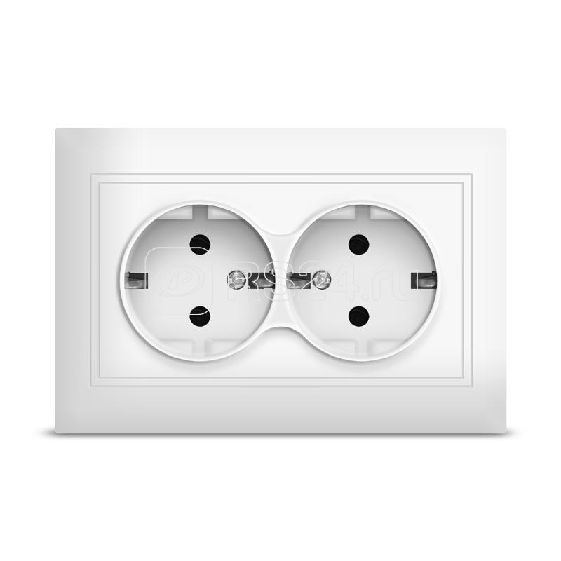 Розетка 2-м СП Севиль 16А IP20 с заземл. бел. UNIVersal С0128