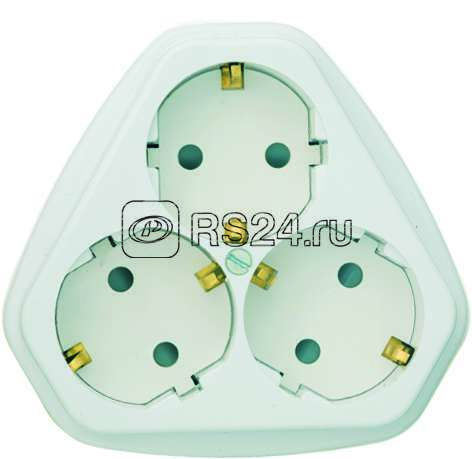 Розетка 3-м СП РС10/16-503 16А IP20 с заземл. защ. шторки бел. Кунцево 5930